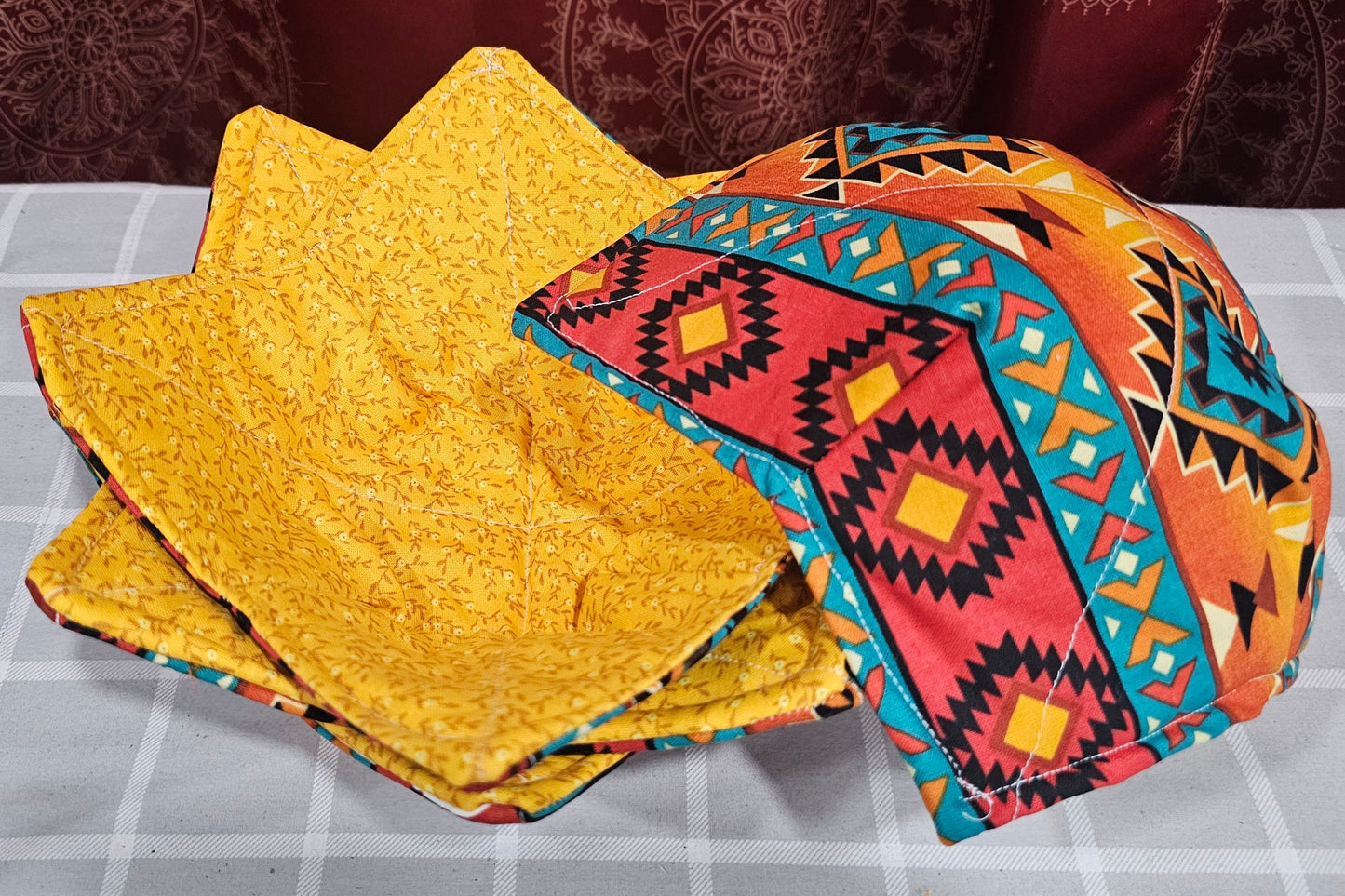 NATIVE/AZTEC (red & gold) COZY