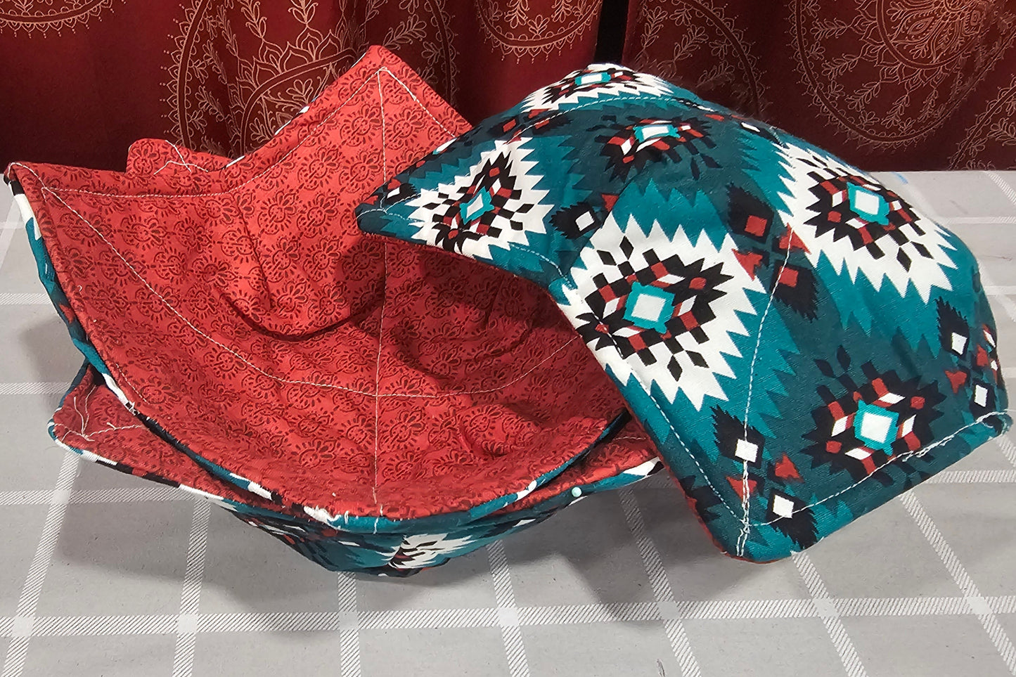 NATIVE/AZTEC (teal & red) COZY