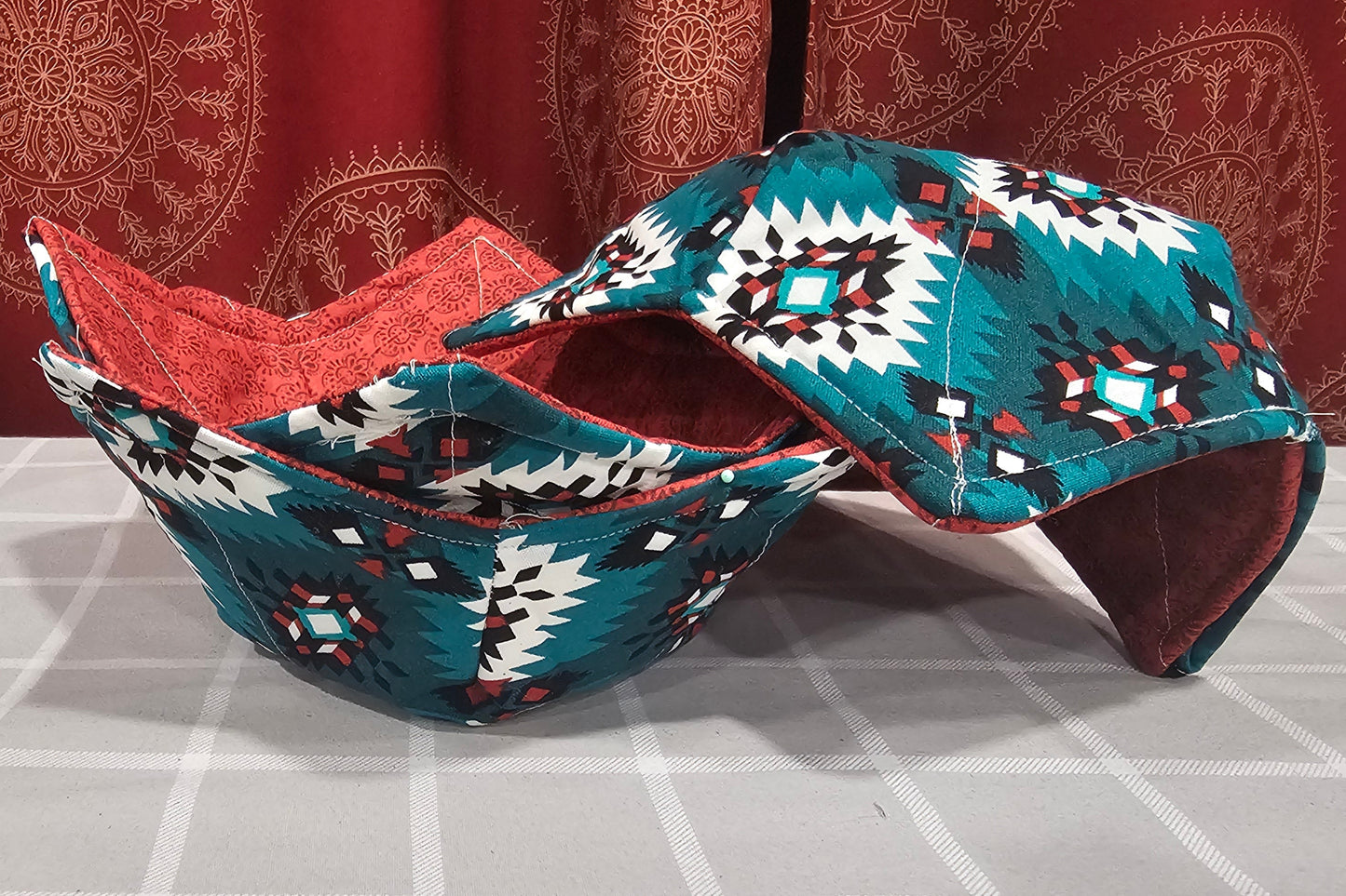 NATIVE/AZTEC (teal & red) COZY