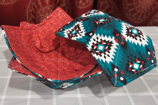 NATIVE/AZTEC (teal & red) COZY