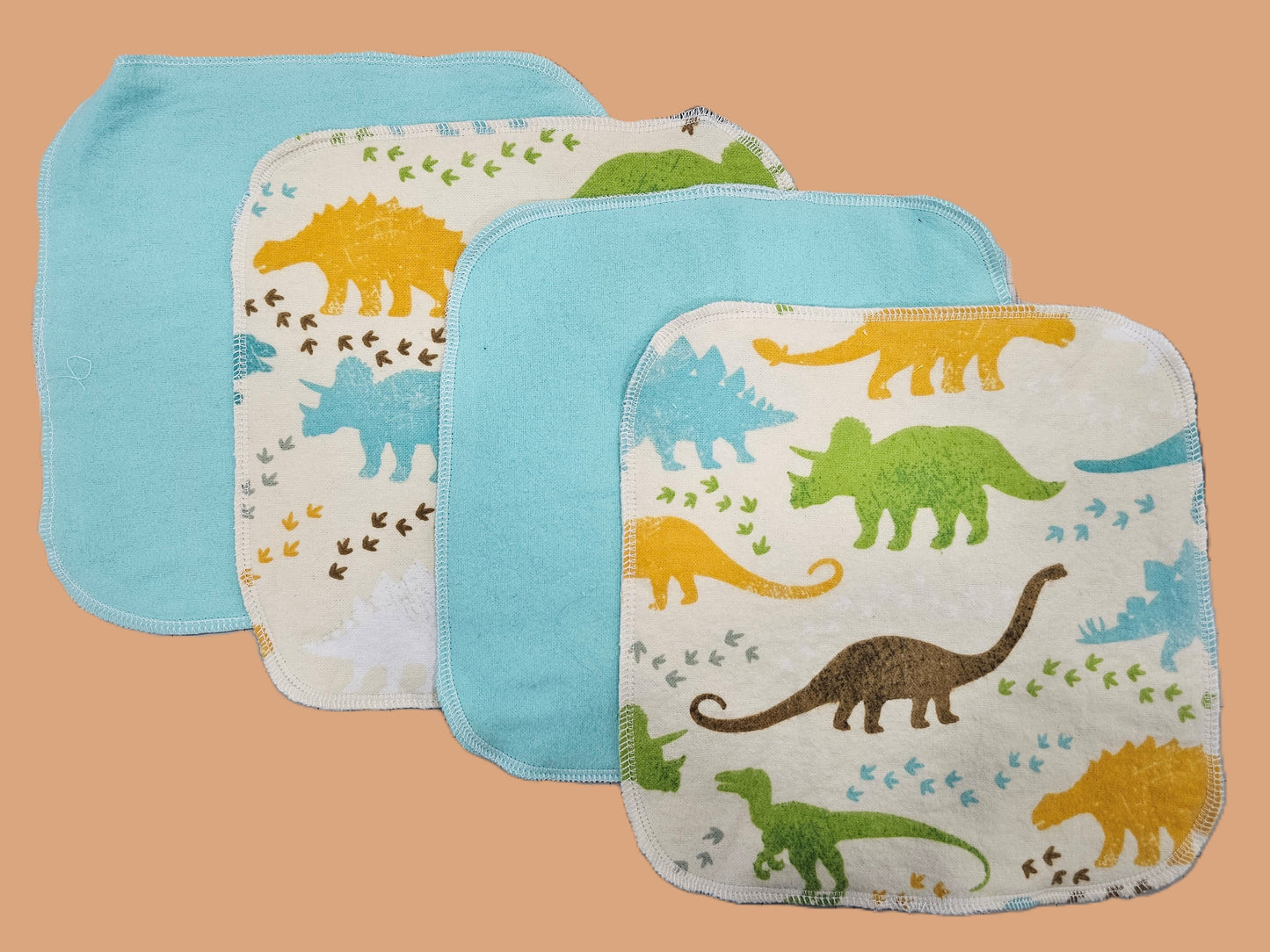 DINO TRACKS WASHCLOTHS (4PK)