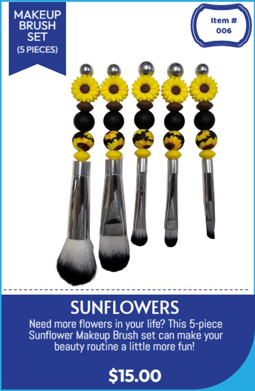 SUNFLOWERS MAKEUP BRUSH SET