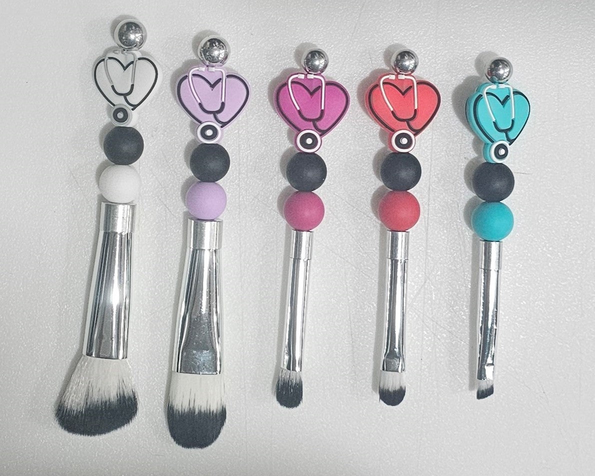 HEART STETHOSCOPE MAKEUP BRUSH SET